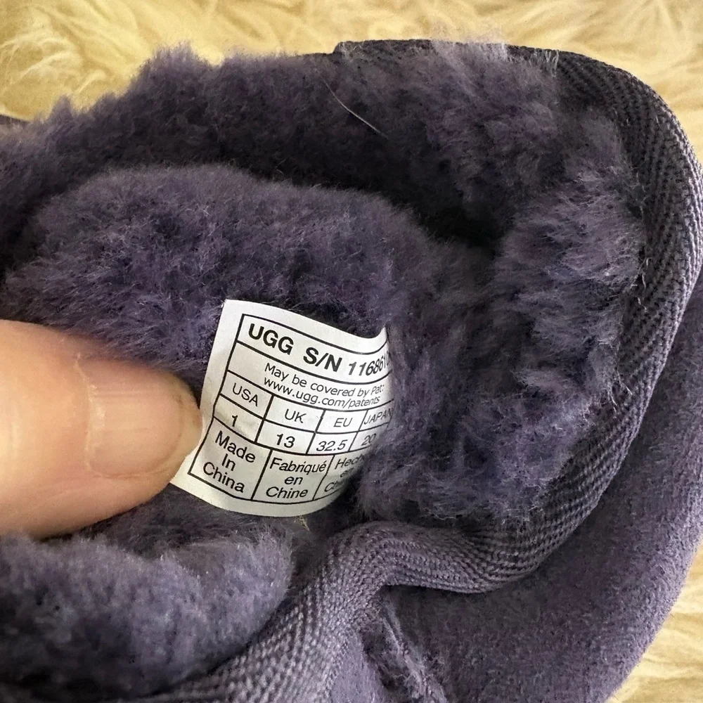 UGG Kid’s Purple Sherpa Lined Short Winter Boots